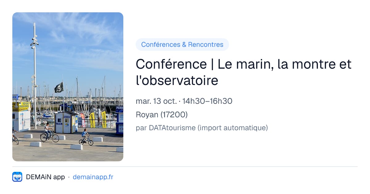 Conférence | Le marin, la montre et l'observatoire — Royan