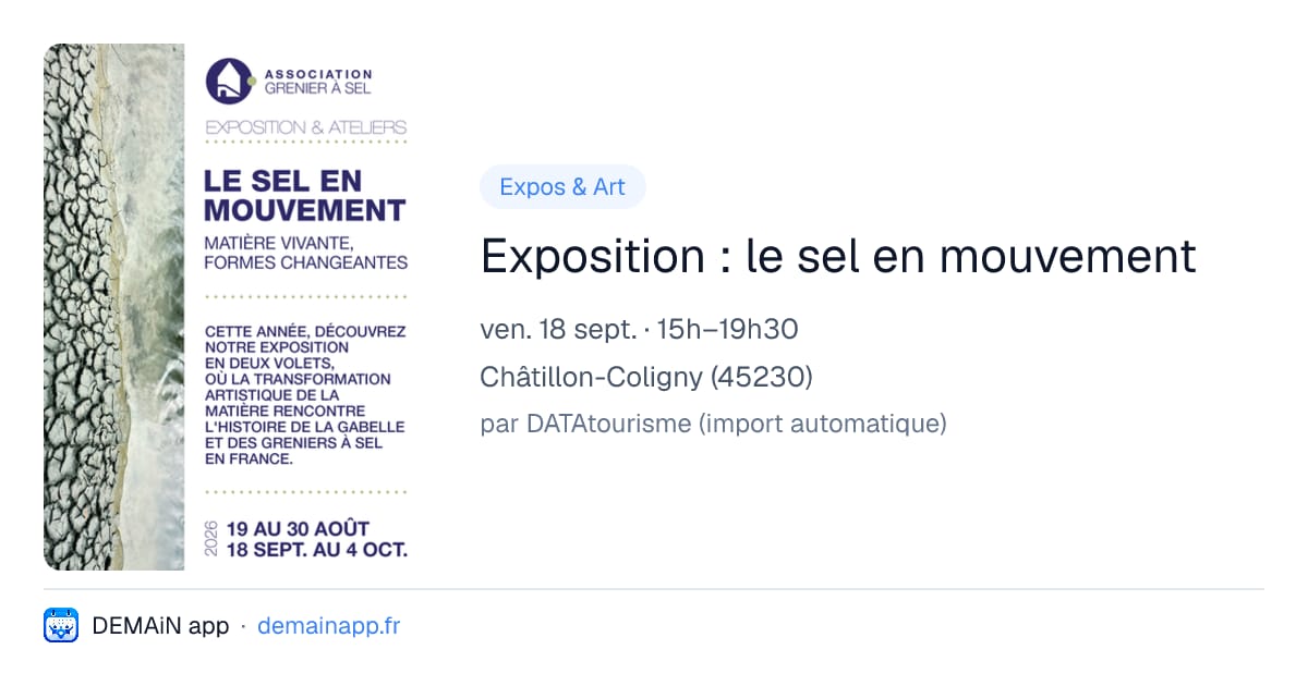 Exposition : le sel en mouvement — Châtillon-Coligny