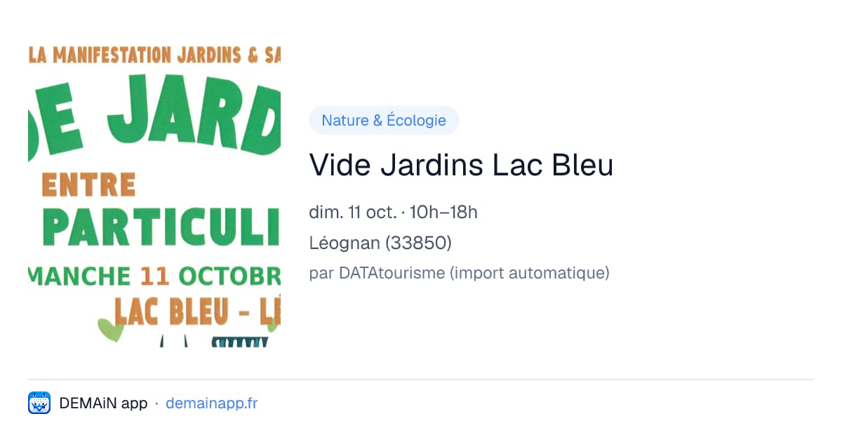 Vide Jardins Lac Bleu — Léognan