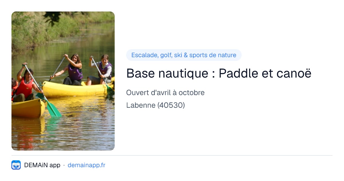 Base nautique : Paddle et canoë — Labenne