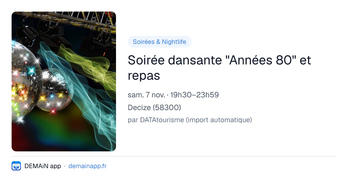 Soirée dansante "Années 80" et repas — Decize