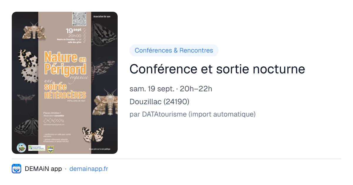 Conférence et sortie nocturne — Douzillac