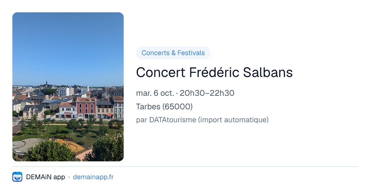 Concert Frédéric Salbans — Tarbes