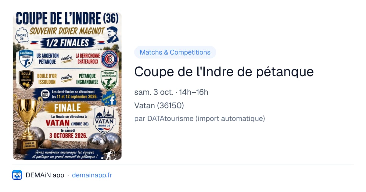 Coupe de l'Indre de pétanque — Vatan