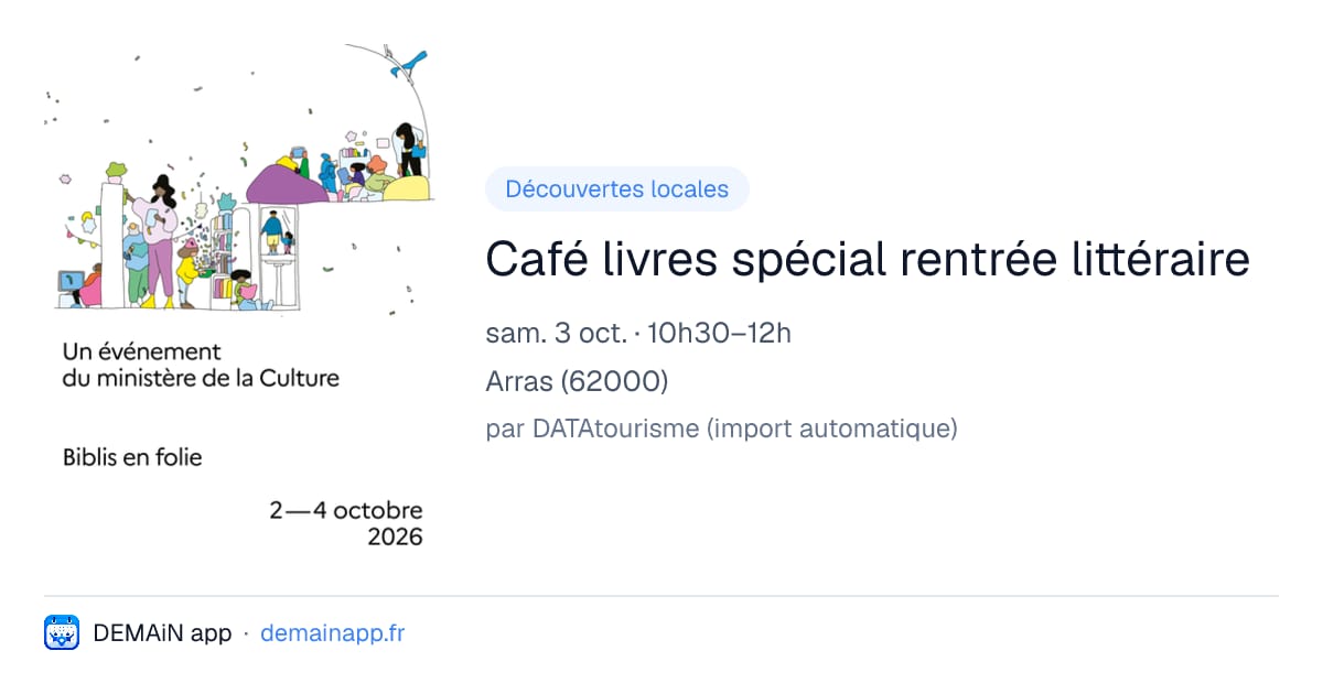 Café livres spécial rentrée littéraire — Arras
