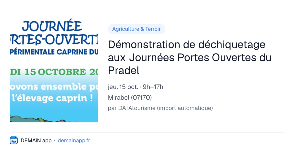 Démonstration de déchiquetage aux Journées Portes Ouvertes du Pradel — Mirabel