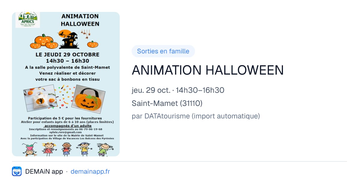 ANIMATION HALLOWEEN — Saint-Mamet