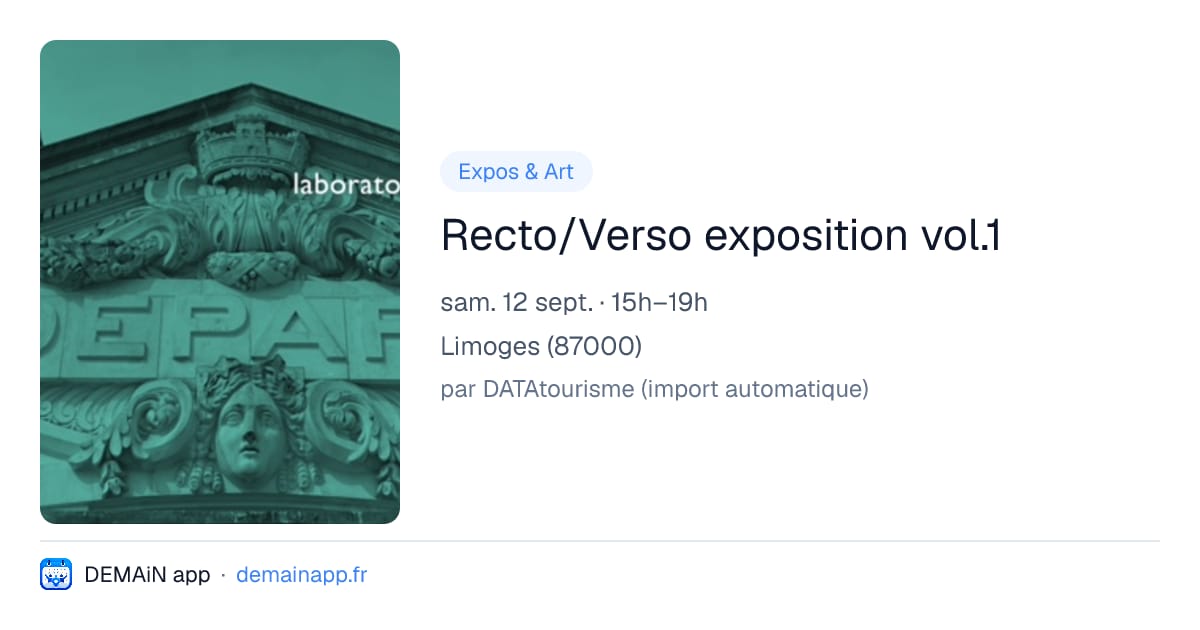 Recto/Verso exposition vol.1 — Limoges