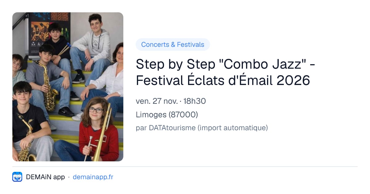 Step by Step "Combo Jazz" - Festival Éclats d'Émail 2026 — Limoges
