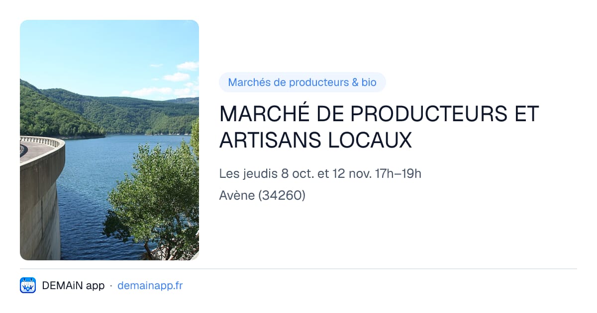 MARCHÉ DE PRODUCTEURS ET ARTISANS LOCAUX — Avène