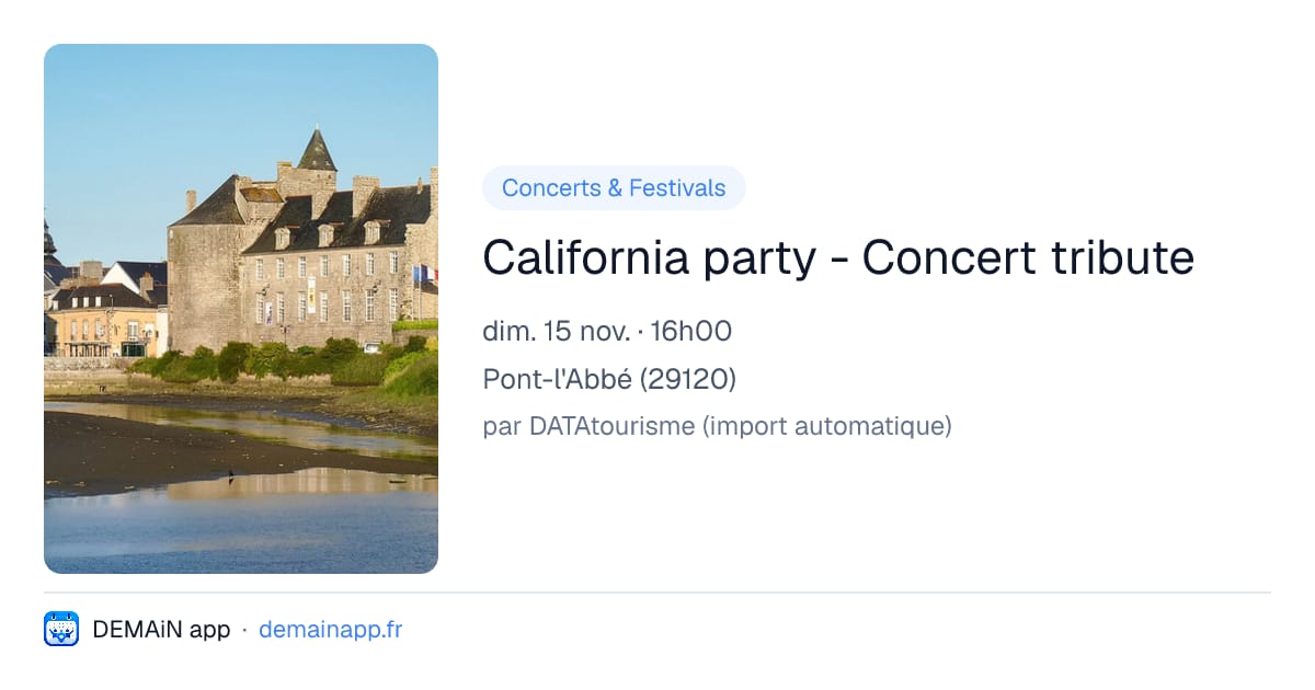 California party - Concert tribute — Pont-l'Abbé