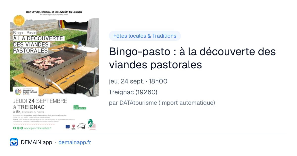 Bingo-pasto : à la découverte des viandes pastorales — Treignac