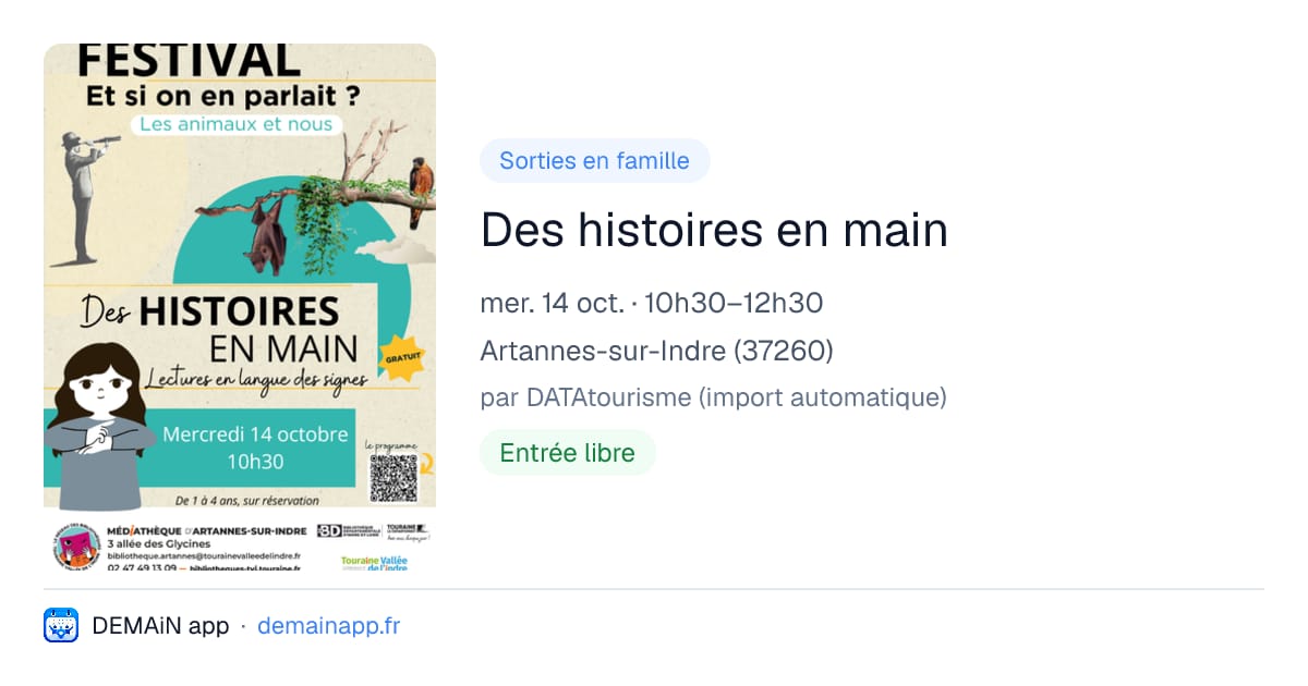Des histoires en main — Artannes-sur-Indre