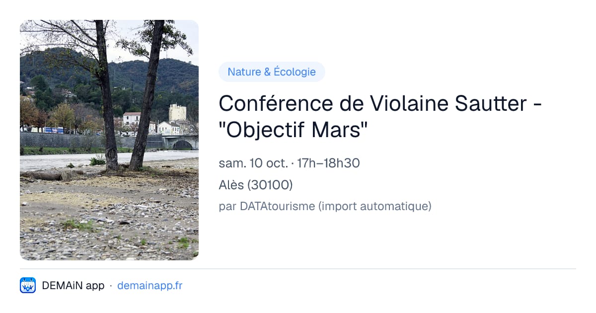Conférence de Violaine Sautter - "Objectif Mars" — Alès