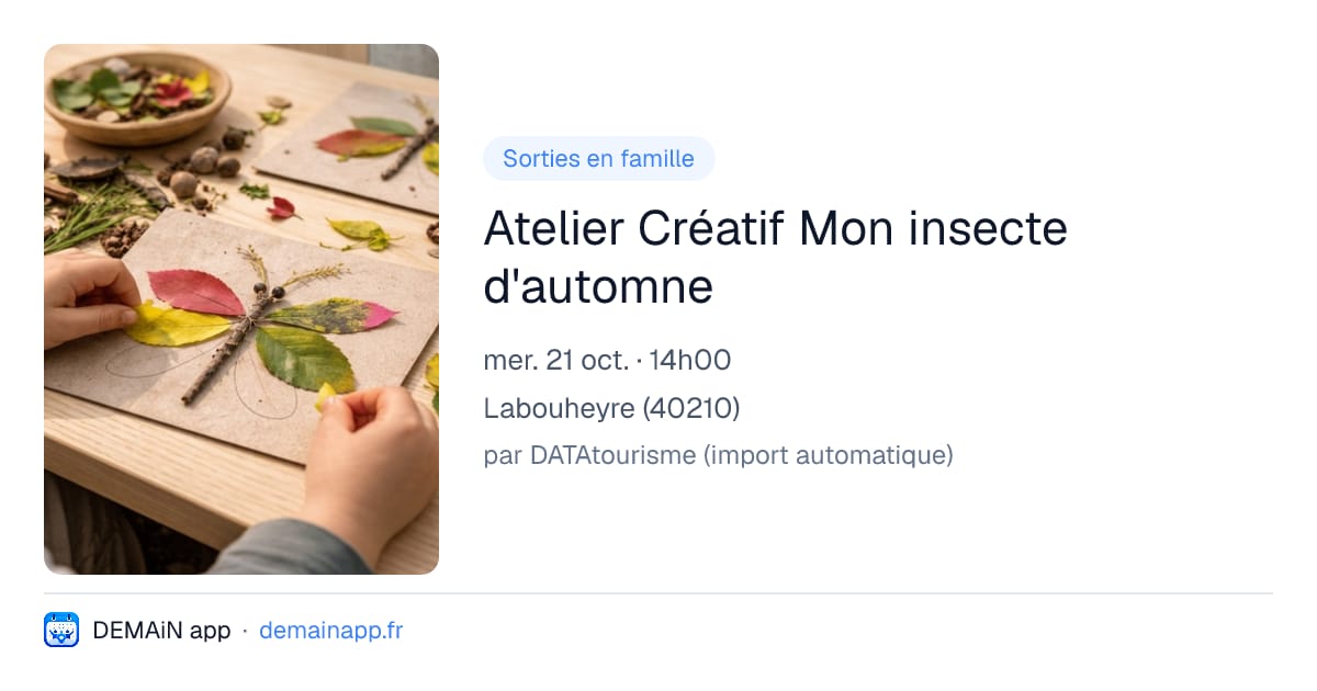 Atelier Créatif Mon insecte d'automne — Labouheyre