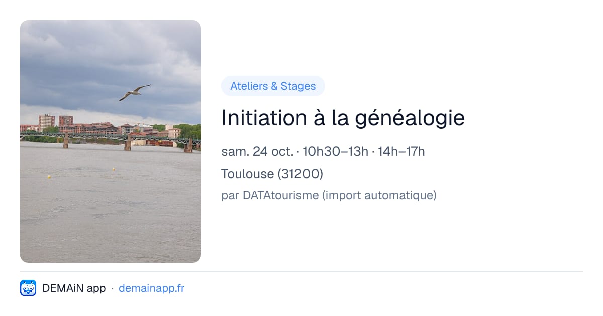 Initiation à la généalogie — Toulouse