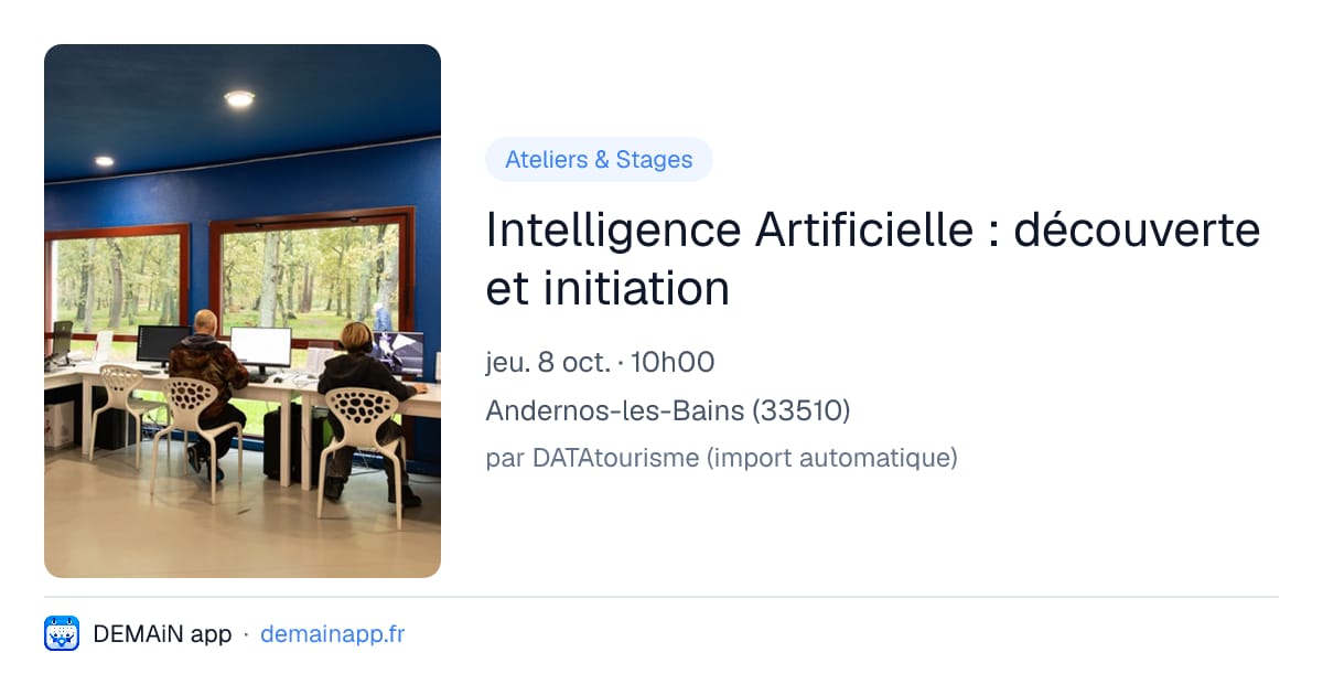 Intelligence Artificielle : découverte et initiation — Andernos-les-Bains