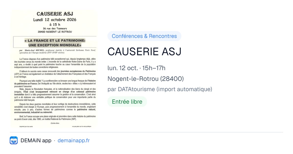 CAUSERIE ASJ — Nogent-le-Rotrou