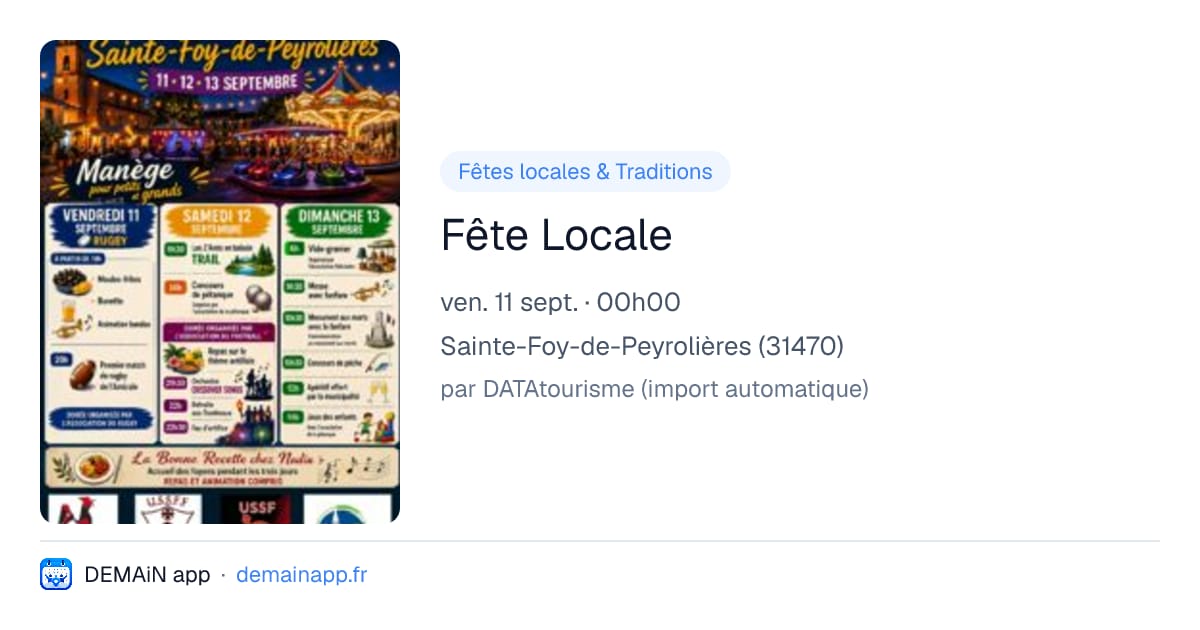 Fête Locale — Sainte-Foy-de-Peyrolières
