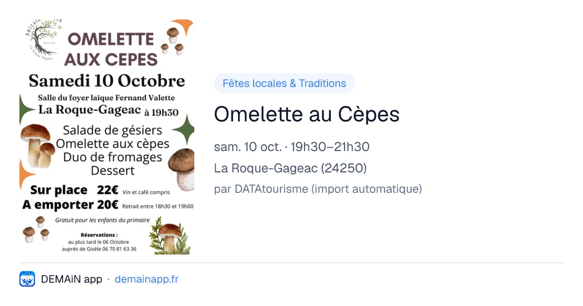Omelette au Cèpes — La Roque-Gageac