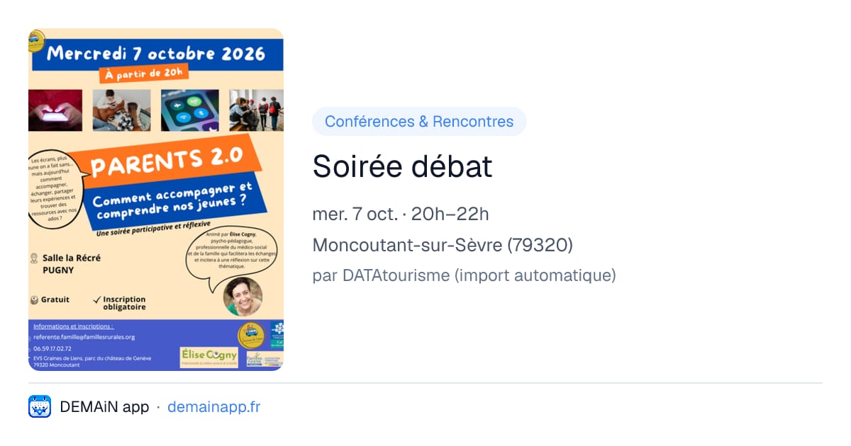 Soirée débat — Moncoutant-sur-Sèvre
