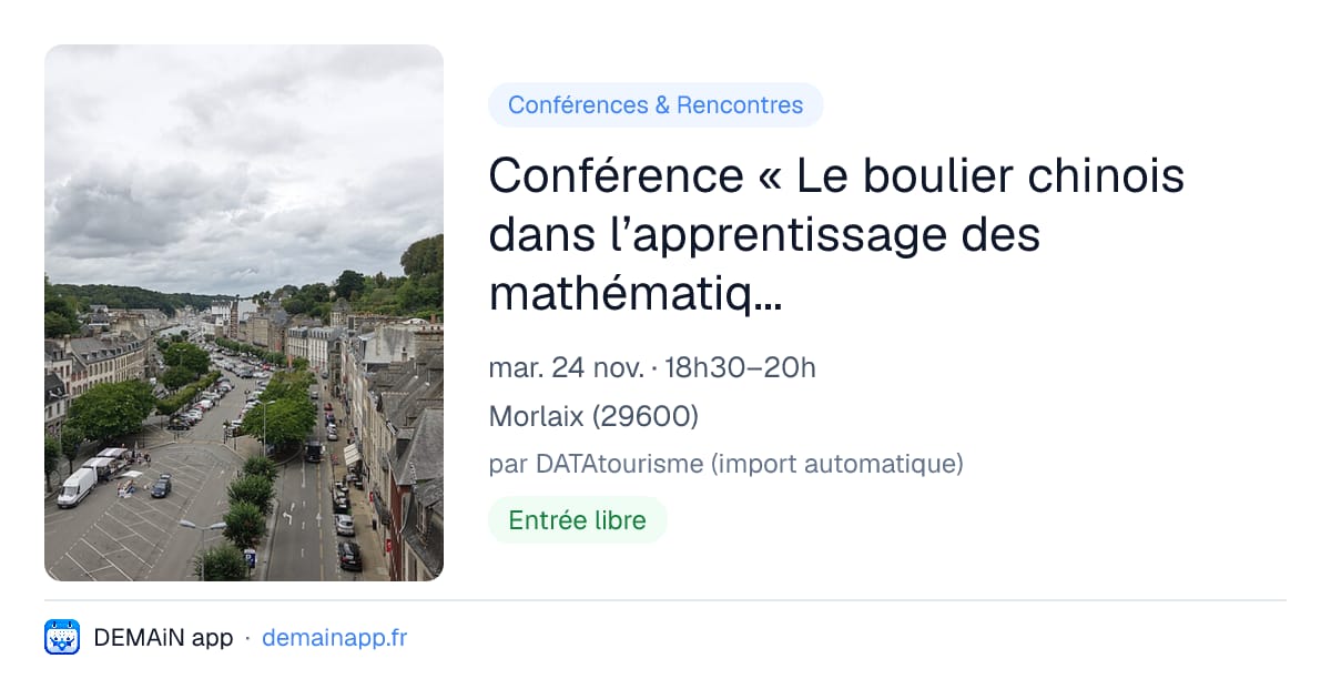 Conférence « Le boulier chinois dans l’apprentissage des mathématiques » — Morlaix
