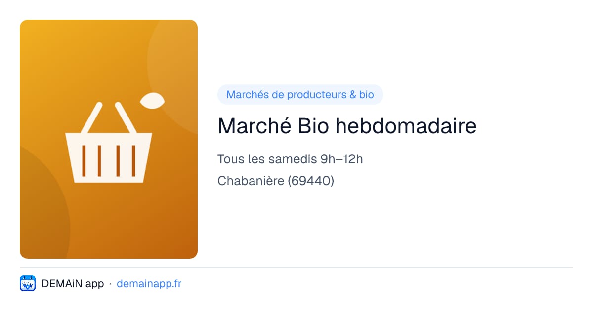 Marché Bio hebdomadaire — Chabanière