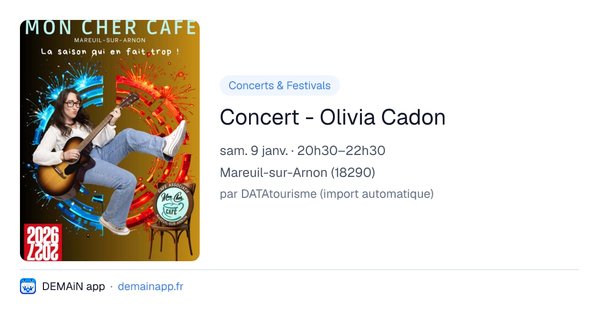 Concert - Olivia Cadon — Mareuil-sur-Arnon
