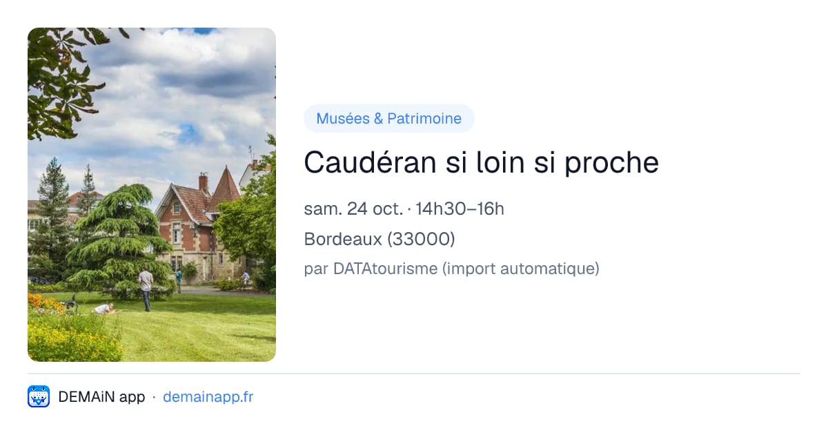 Caudéran si loin si proche — Bordeaux