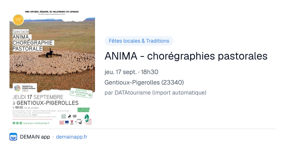 ANIMA - chorégraphies pastorales — Gentioux-Pigerolles