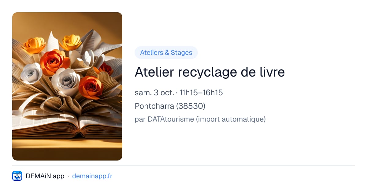 Atelier recyclage de livre — Pontcharra