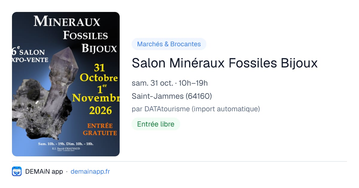 Salon Minéraux Fossiles Bijoux — Saint-Jammes