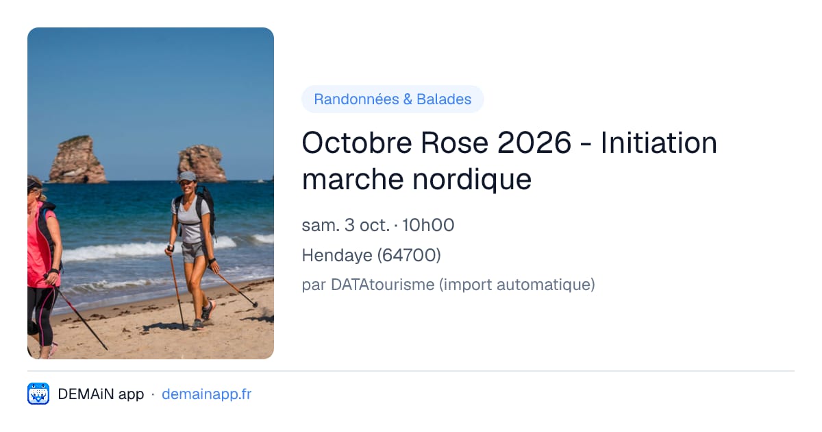 Octobre Rose 2026 - Initiation marche nordique — Hendaye