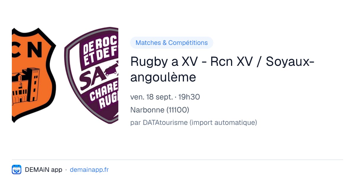 Rugby a XV - Rcn XV / Soyaux-angoulème — Narbonne