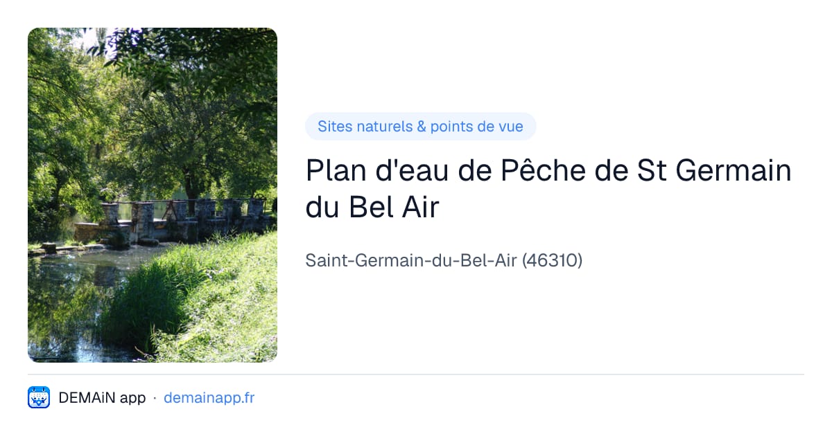 Plan d'eau de Pêche de St Germain du Bel Air — Saint-Germain-du-Bel-Air