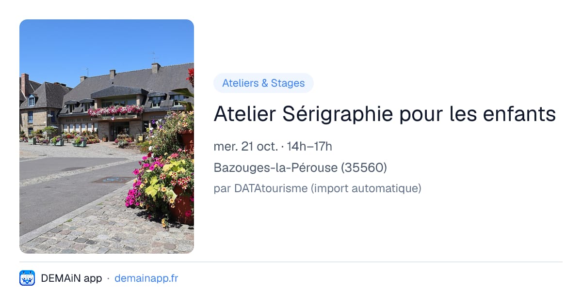 Atelier Sérigraphie pour les enfants — Bazouges-la-Pérouse