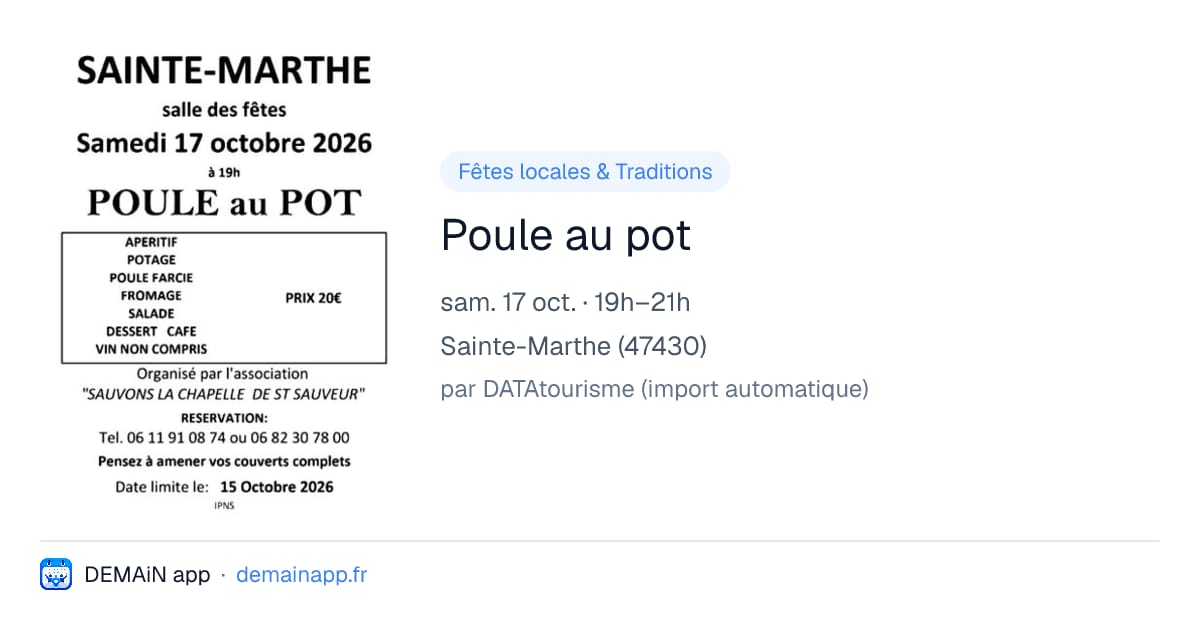 Poule au pot — Sainte-Marthe