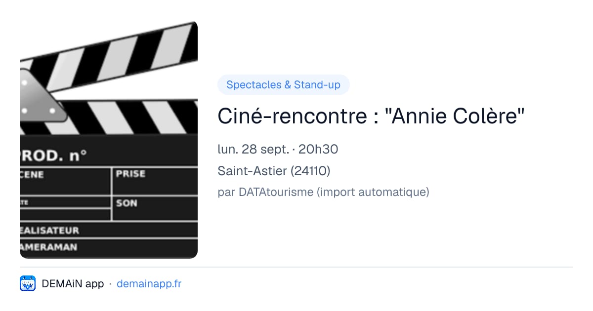 Ciné-rencontre : "Annie Colère" — Saint-Astier