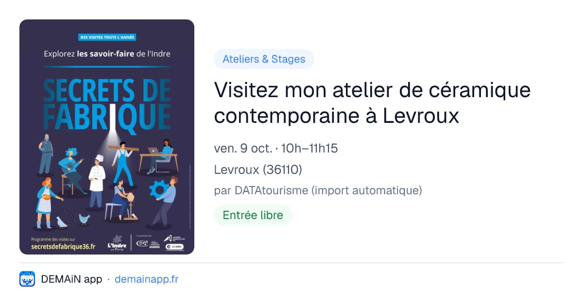 Visitez mon atelier de céramique contemporaine à Levroux — Levroux