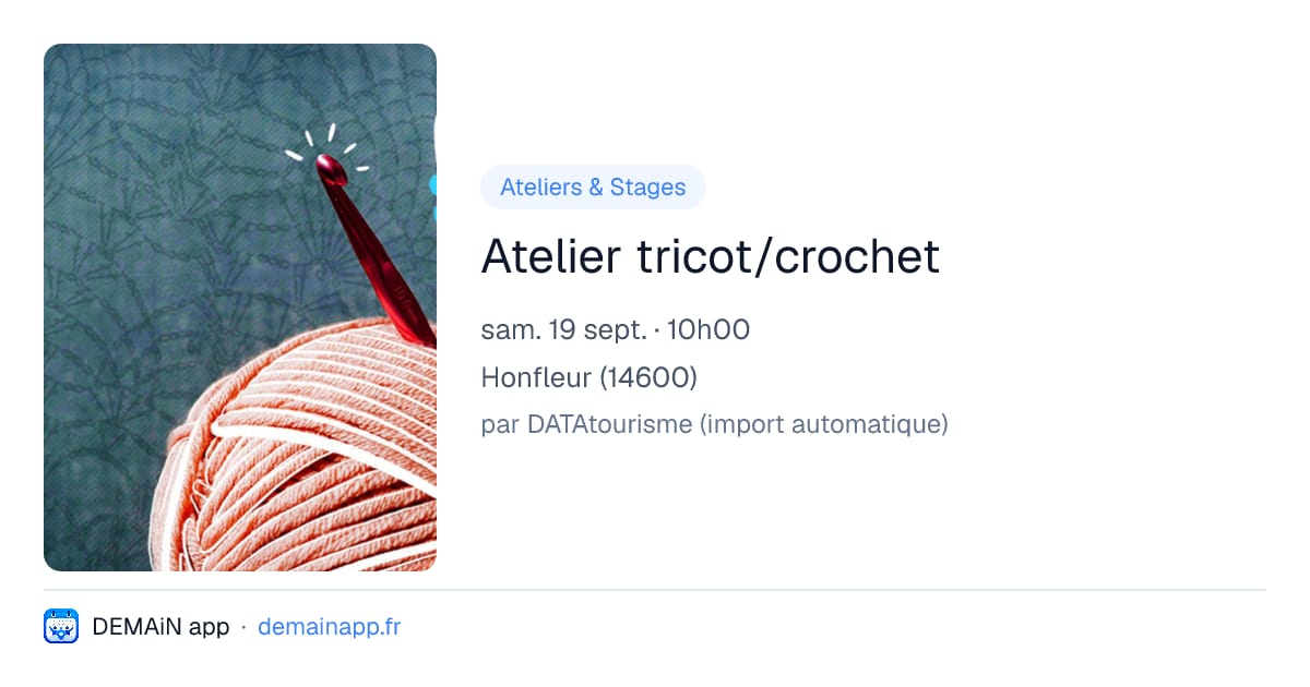 Atelier tricot/crochet — Honfleur