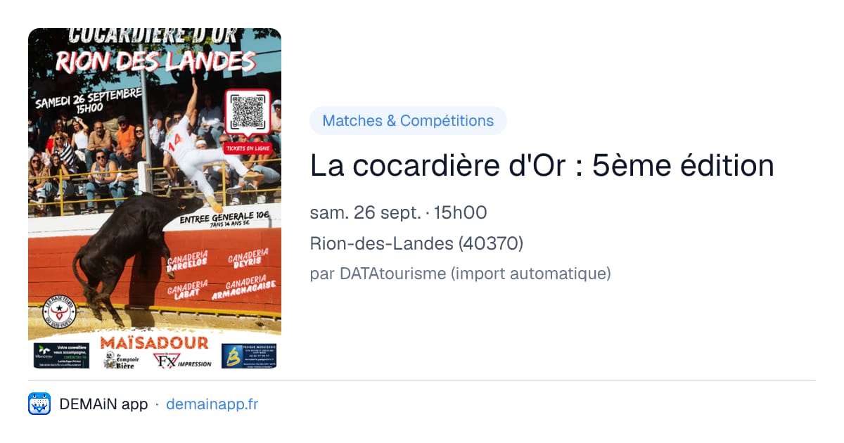 La cocardière d'Or : 5ème édition — Rion-des-Landes