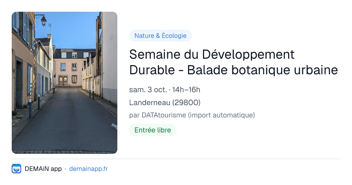 Semaine du Développement Durable - Balade botanique urbaine — Landerneau