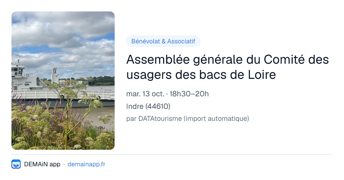 Assemblée générale du Comité des usagers des bacs de Loire — Indre