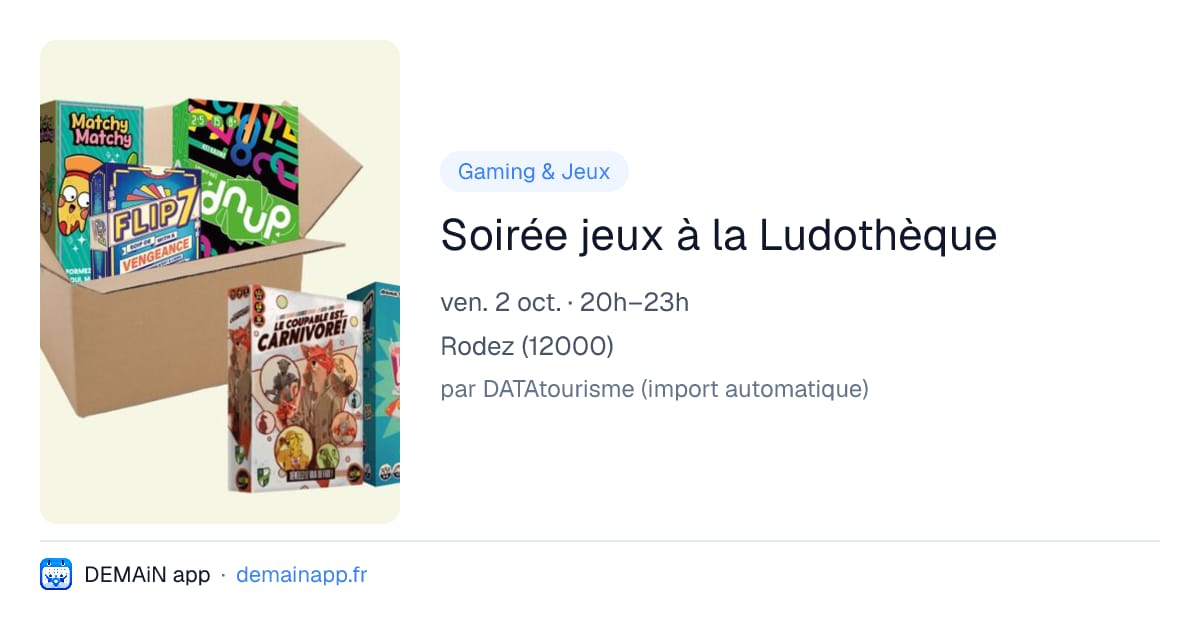 Soirée jeux à la Ludothèque — Rodez