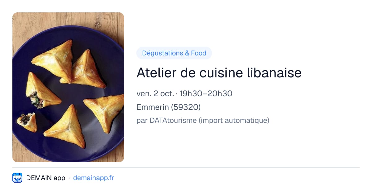 Atelier de cuisine libanaise — Emmerin
