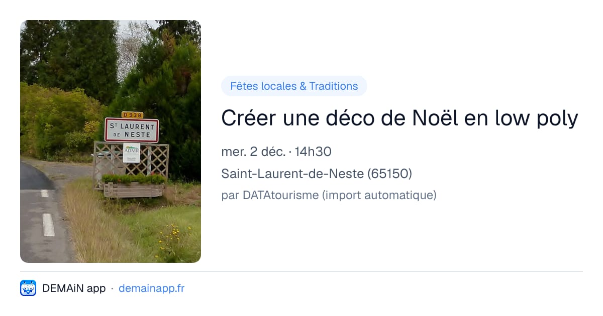 Créer une déco de Noël en low poly — Saint-Laurent-de-Neste