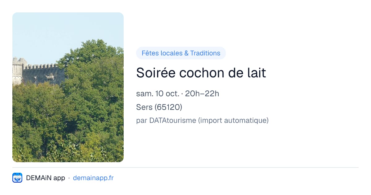 Soirée cochon de lait — Sers