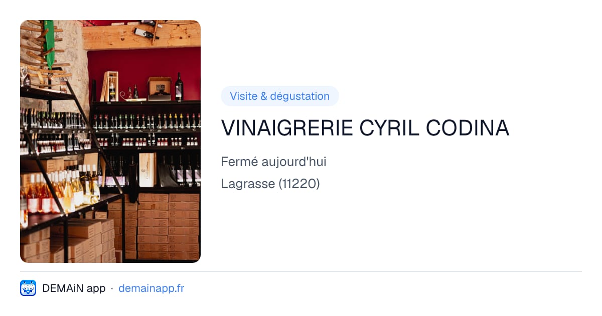 VINAIGRERIE CYRIL CODINA — Lagrasse