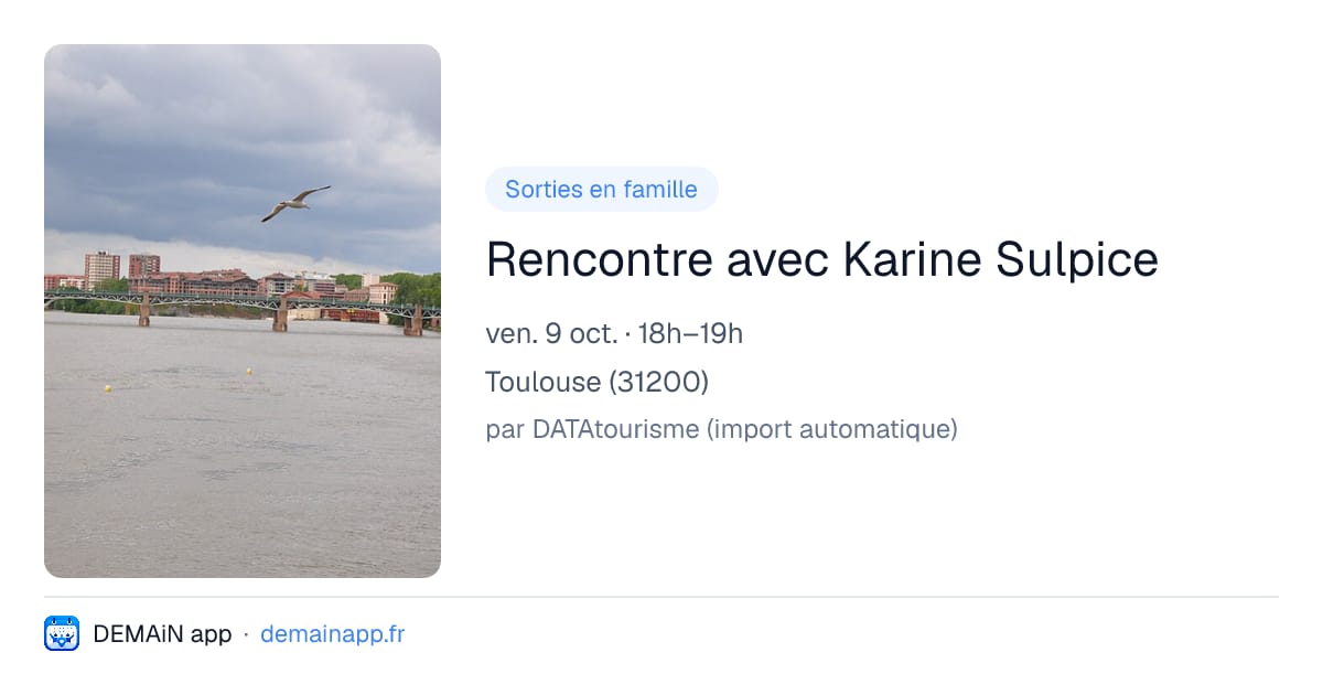 Rencontre avec Karine Sulpice — Toulouse
