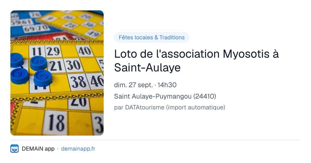 Loto de l'association Myosotis à Saint-Aulaye — Saint Aulaye-Puymangou